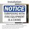 Signmission Tampering With Fire Equipment Is A Crime, 10 in W x Rectangle, Vinyl Decal OS-2PACK-NS-D-710-L-18522 - alternate 3